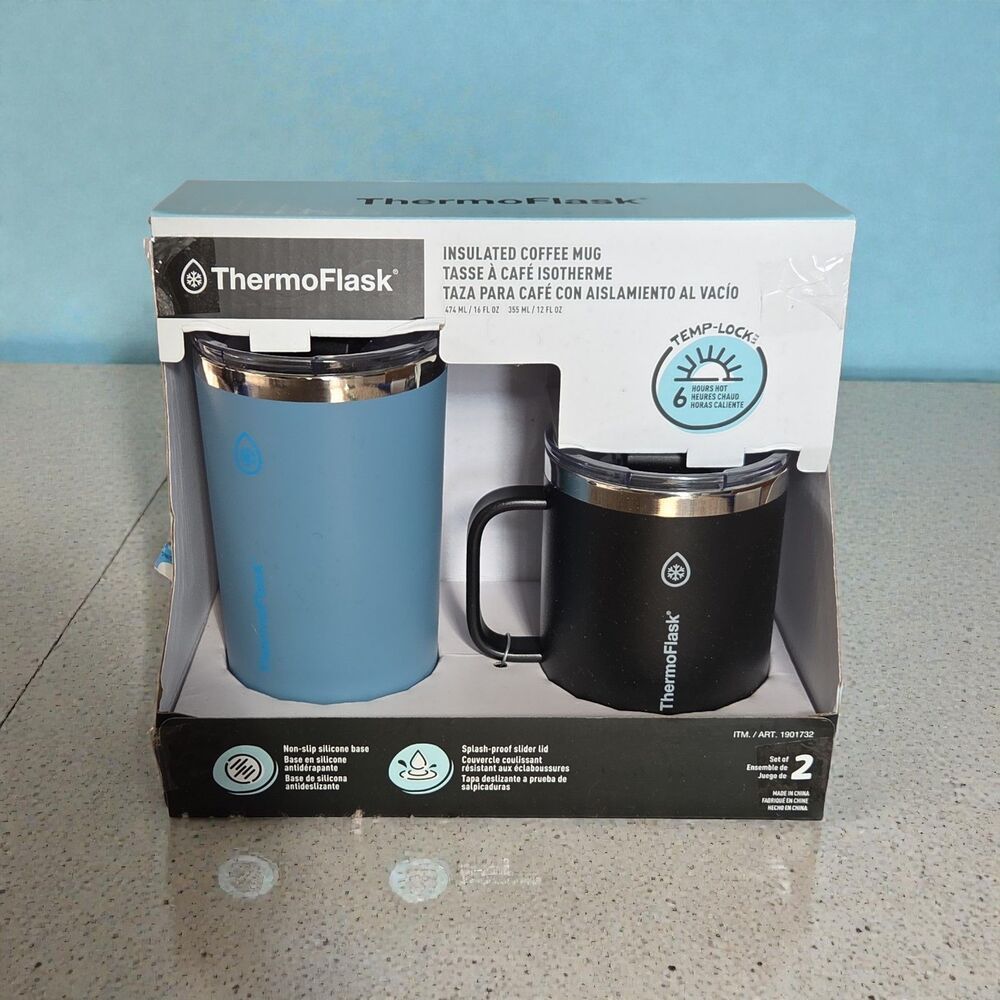 ThermoFlask Stainless Steel Insulated Coffee Mugs 2-pc Set